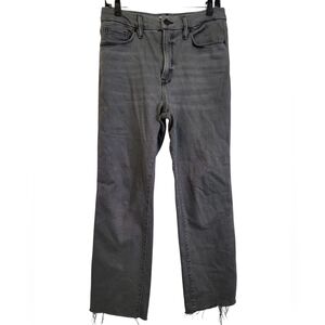 Good American high rise Straight Leg raw hem jeans